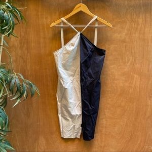 Vera Wang Color Block Halter Dress